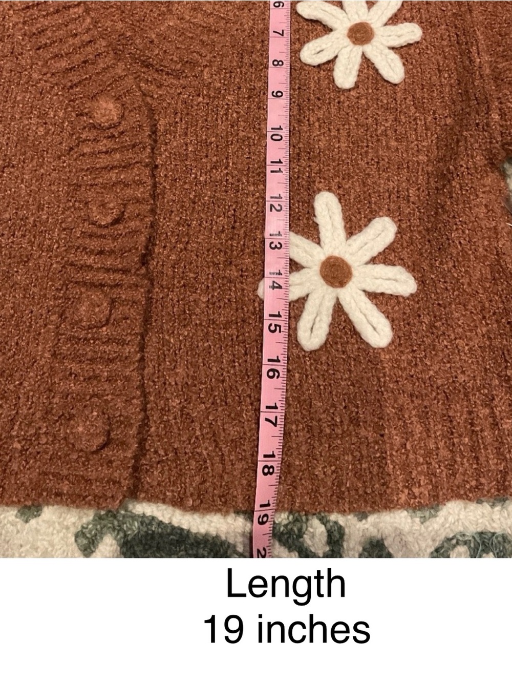 Altar’d State Women’s Francesca Flower Cardigan in Brown. Size Small, NWT - Picture 4 of 8